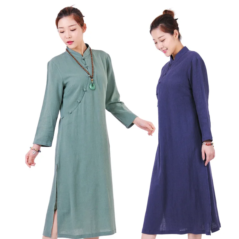 

Buddhist monk robes clothing costume clothes for female women shaolin monk robes zen meditation clothing Zestawy sztuk walki
