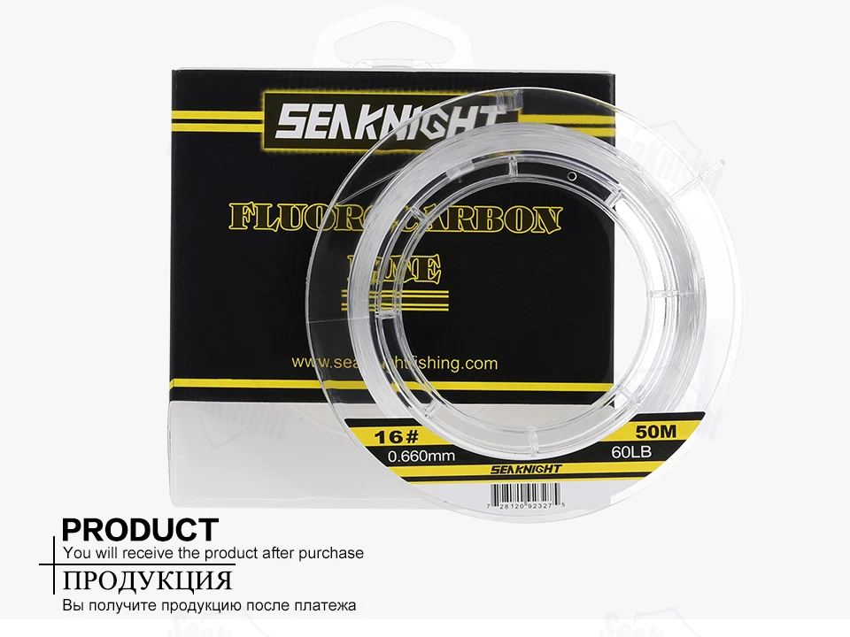 SeaKnight 50 м фторуглеродная леска 60LB 70LB 80LB 100LB углеродное волокно японский материал фторуглеродная леска