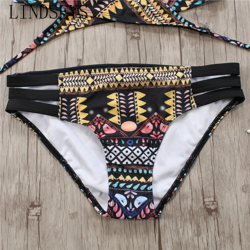 2019 Sexy Bandage Aztec Biquini String Strappy Swim Wear Bathing Suit Swimsuit Beachwear Swimwear Women Brazilian Bikini | Женская