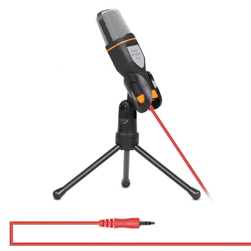 

HAWEEL Professional Condenser Sound Recording Microphone with Tripod Holder Compatible with PC and Mac for Live Broadcast Show