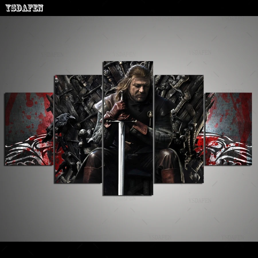 Дропшиппинг HD 5 Панель Холст Искусство получил Eddard Старк картина домашний Декор