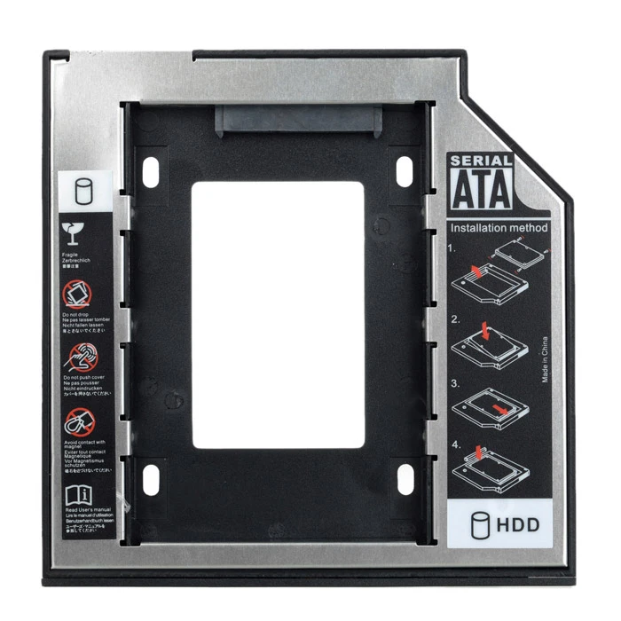 

9.5mm Universal 2.5" SATA to SATA Plastic+Aluminum HDD SSD Caddy Case HDD Enclosure for Notebook Optical Drive