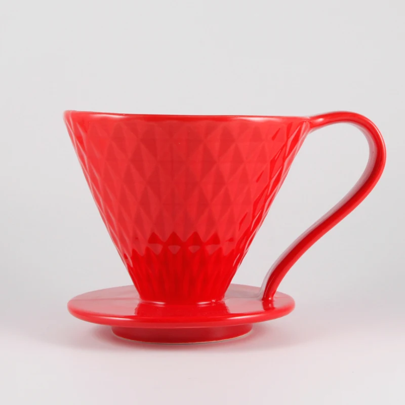 Керамика фильтры для кофе V60 Стиль капельная Кофеварка фильтрационная сетка постоянного залить Кофе, тем самым позволяя зернам раскрыться отдельный стенд 2 чашки или 4 чашки