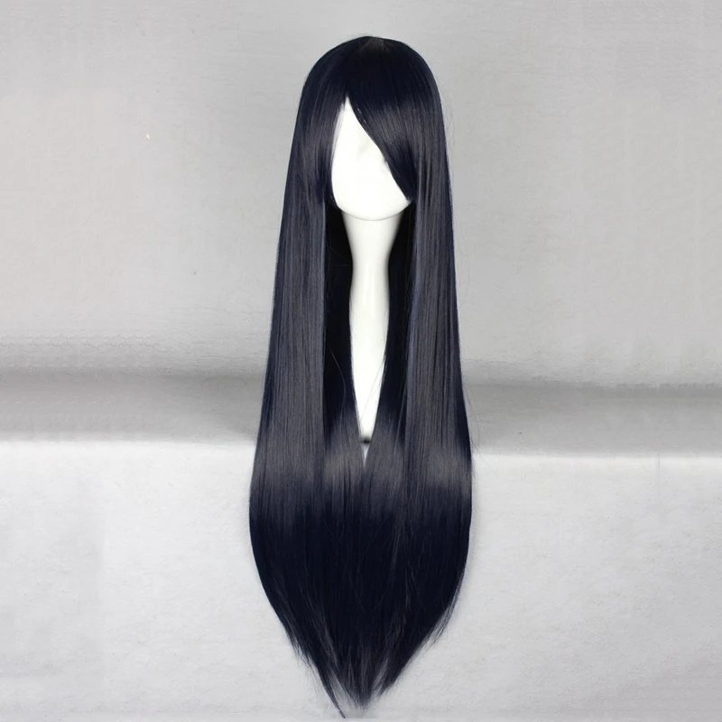 Japan Anime Prison School women kurihara mari cosplay wig role play dark blue long hair costumes |