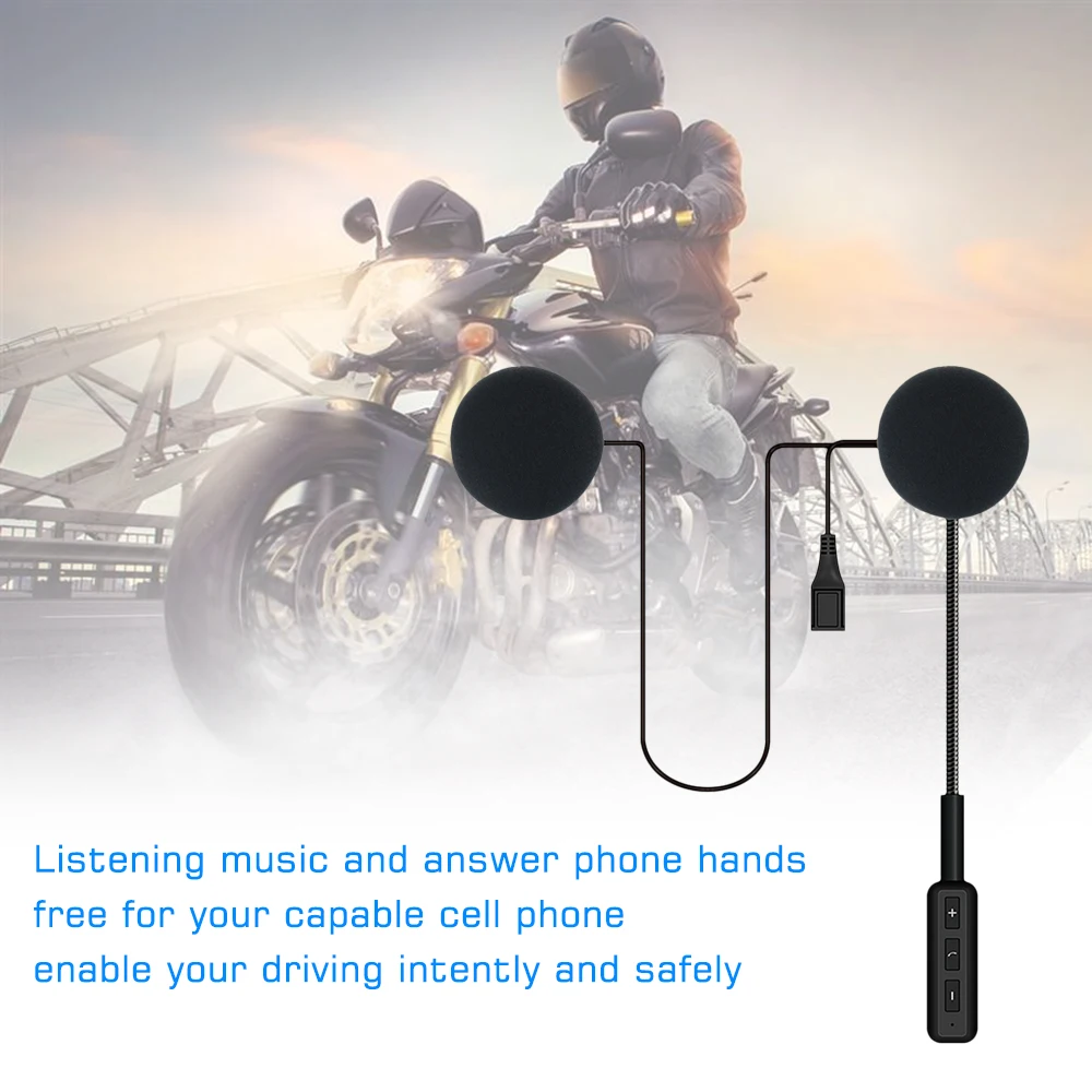 

Motorcycle BT Helmet Headset Headphone Handsfree Music Call Control