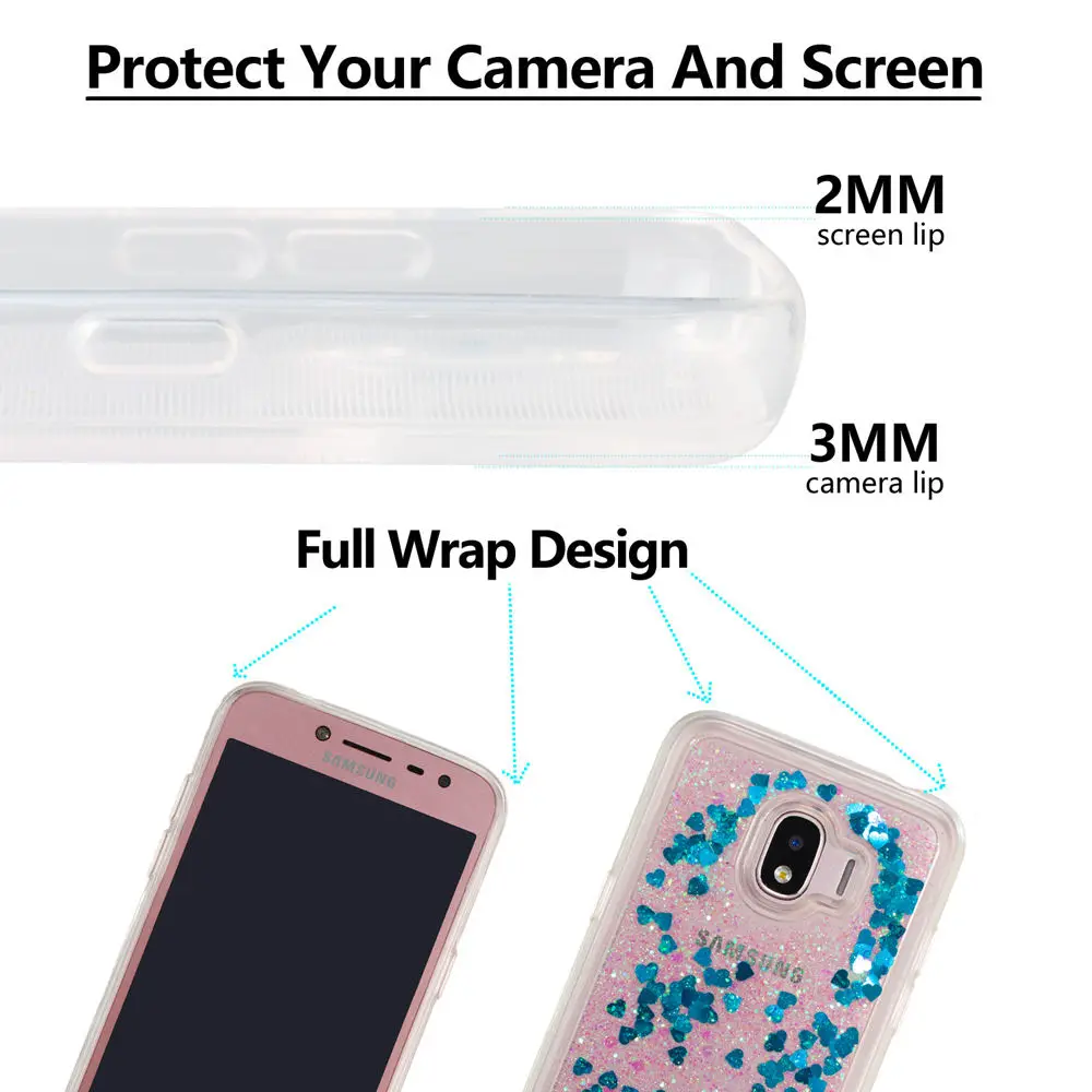 Мягкий чехол-накладка из ТПУ для Samsung Galaxy J2 2018 J250 J250F/DS SM-J250F/DS SM-J250Y Dynamic Liquid Love Heart |