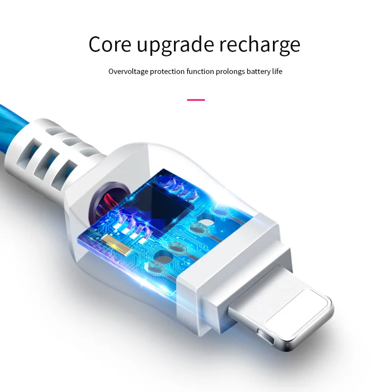 Usb-кабель для зарядки и передачи данных со светодиодной подсветкой iPhone Xs Max XR X 5 6 s 7