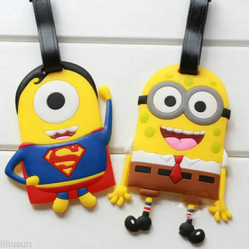 Wholesale 10pcs Cute Cartoon Minion Stereoscopic Rubber Luggage Tag Card Cover | Дом и сад