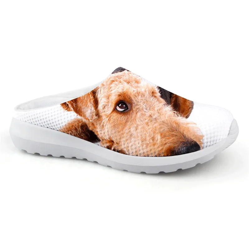 Фото Новейшая женская обувь с принтом собаки Airedale Terrier повседневная на плоской