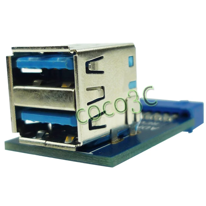 

Двухэтажный концентратор Tpye USB 3,0, 19 штырьков, USB 3,0, переходник на двойной порт USB 3,0, адаптер USB 3,0