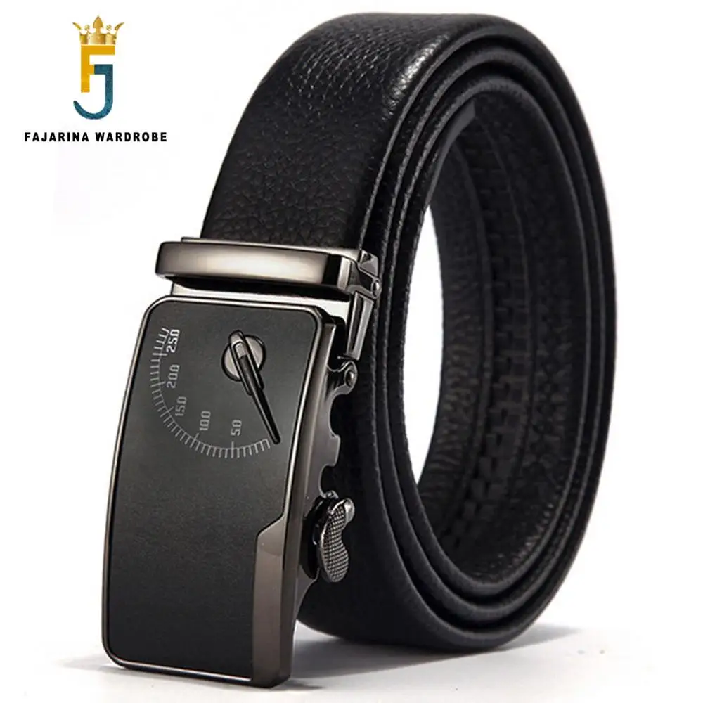 

Ремень FAJARINA N17FJ558 мужской с автоматической пряжкой, пояс из 100% натуральной воловьей кожи, уникальный дизайн, Ширина 3,5 см