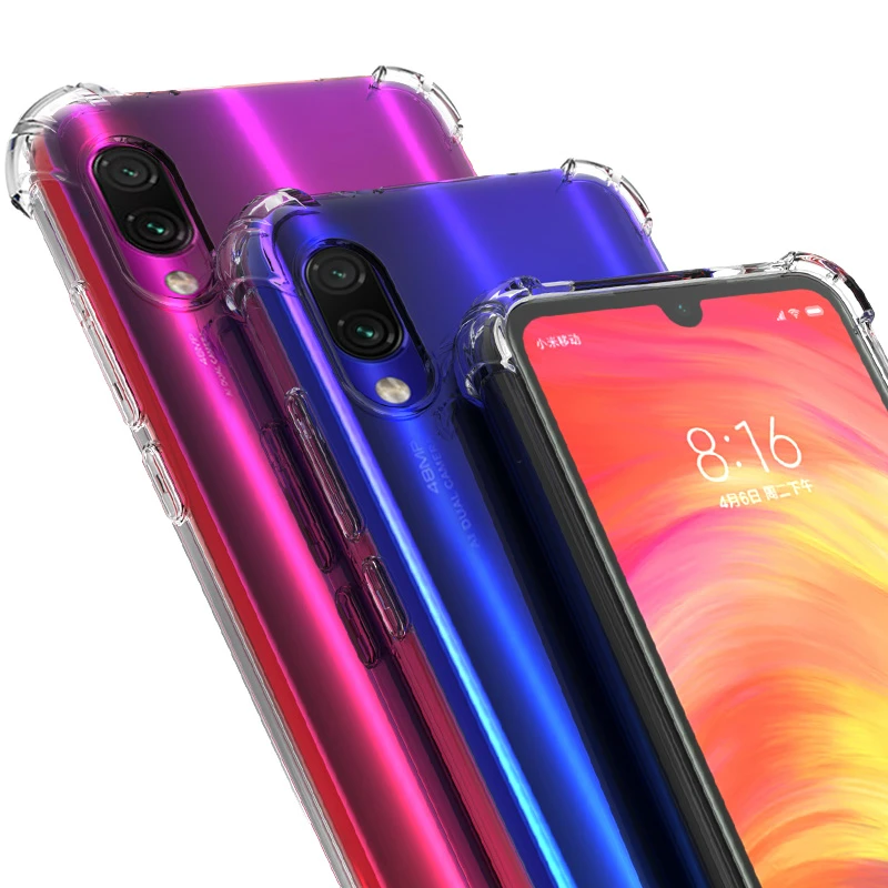 Противоударный силиконовый прозрачный чехол из мягкого ТПУ с Redmi Note iPhone 7 6 Plus 5 iPad