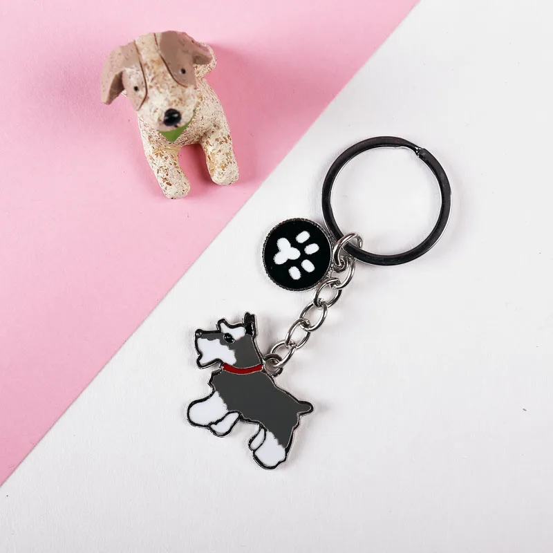 Брелок Schnauzer Dogs DIY сумка подвески металлические автомобильные брелки подарочные