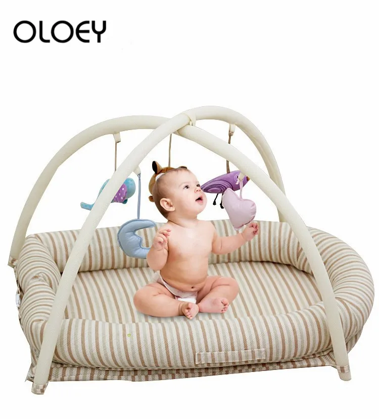 Baby Portable Trampoline Bed Newborn Cradle with Toy Game Detachable Ruffle Bassinet Travel Free Deliver | Мать и ребенок