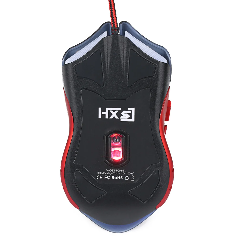 HXSJ 6 ключей Проводная Мышь A903 3200 Точек на дюйм Красочный светодиодный дыхательный