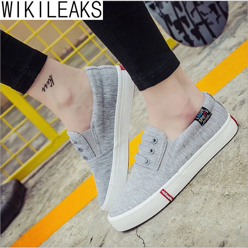 Wikileaks 2016 Горячий Продавать Женщины Повседневная Твердые Резинкой Холст Обувь