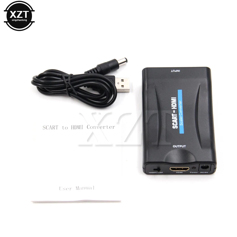 Адаптер преобразователя 1080P SCART в HDMI совместимый преобразователь видео аудио