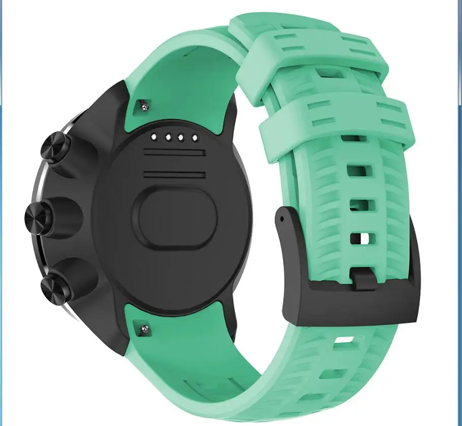 Зеленый Для Suunto 9/Suunto 9 Brao наружные силиконовые часы ремешок черный Пряжка Quick Release резиновая Замена для Suunto 9/9 Brao - Цвет: Зеленый