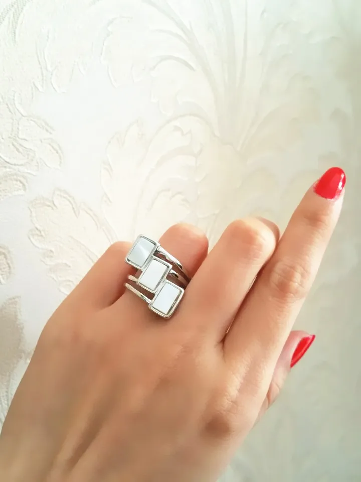 3 прямоугольника набор сплайсированных модных дизайнерских колец для пальцев