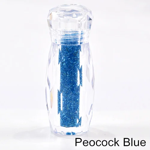 Peacock Blue 1 бутылка Кристальный гравий многоцветный Мини Pixie стразы горячей фиксации Стразы кругу проложен Микро Циркон блеск для ногтей украшение B3760 - Цвет: Peacock Blue