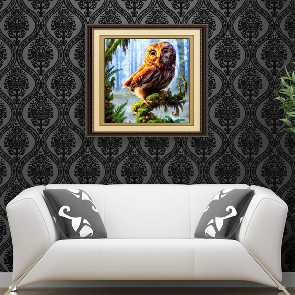 2018 DIY 5D Diamond Painting Cross Stitch Kits Round Embroidery Animal Owl Mosaic Home Decor | Дом и сад
