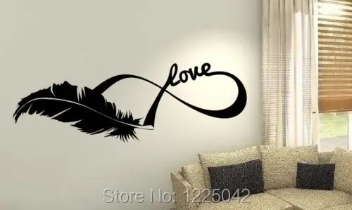 

Mouse over image to zoom Great Feather Love Plume Animals wall art custom vinyl decals stickers Quotes size 48x148cm