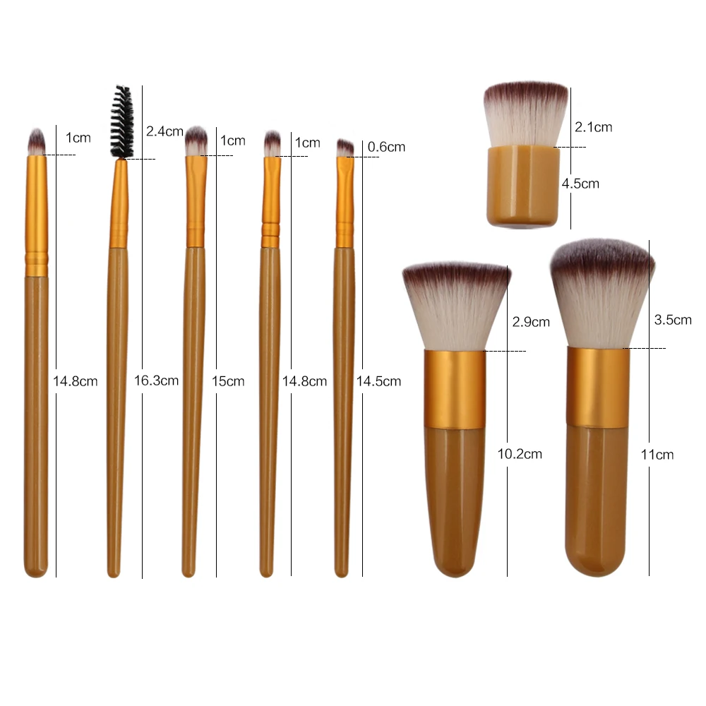 MAANGE15Pcs набор кистей для макияжа Пудра Тени для век Контур смесь румяна губ красота Косметические мягкие синтетические волосы из искусственной кожи чехол