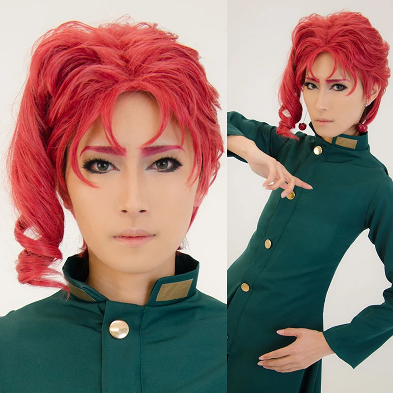

Аниме! Красный парик невероятные приключения jojojo' Kakyoin Noriaki, волосы для косплея, ролевая игра на Хэллоуин