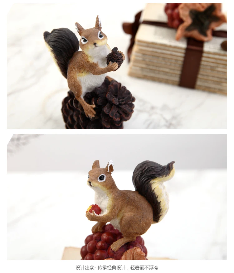 2 шт. американская кантри декорация в виде белки имитация смолы животное