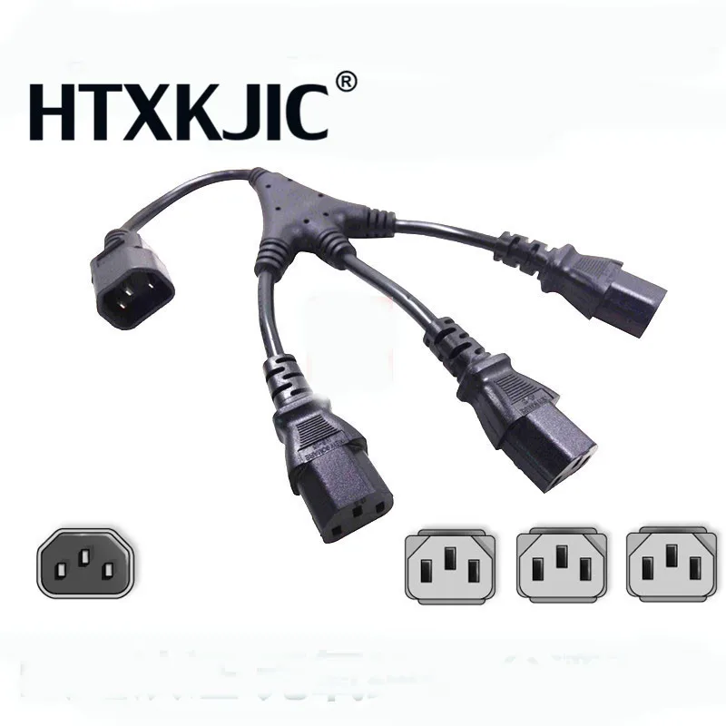 1 шт. Высокое качество IEC 320 C14 штекер для 4XC13 Женский Y Тип сплиттер шнур питания, C14 до 4 x C13, 250 В/10A