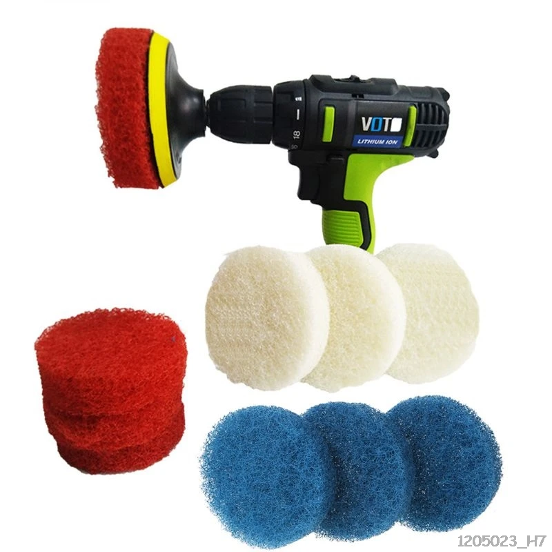 Электрическая пластина для дрели Power Scrubber с 3 кистями набор бытовой чистки дивана