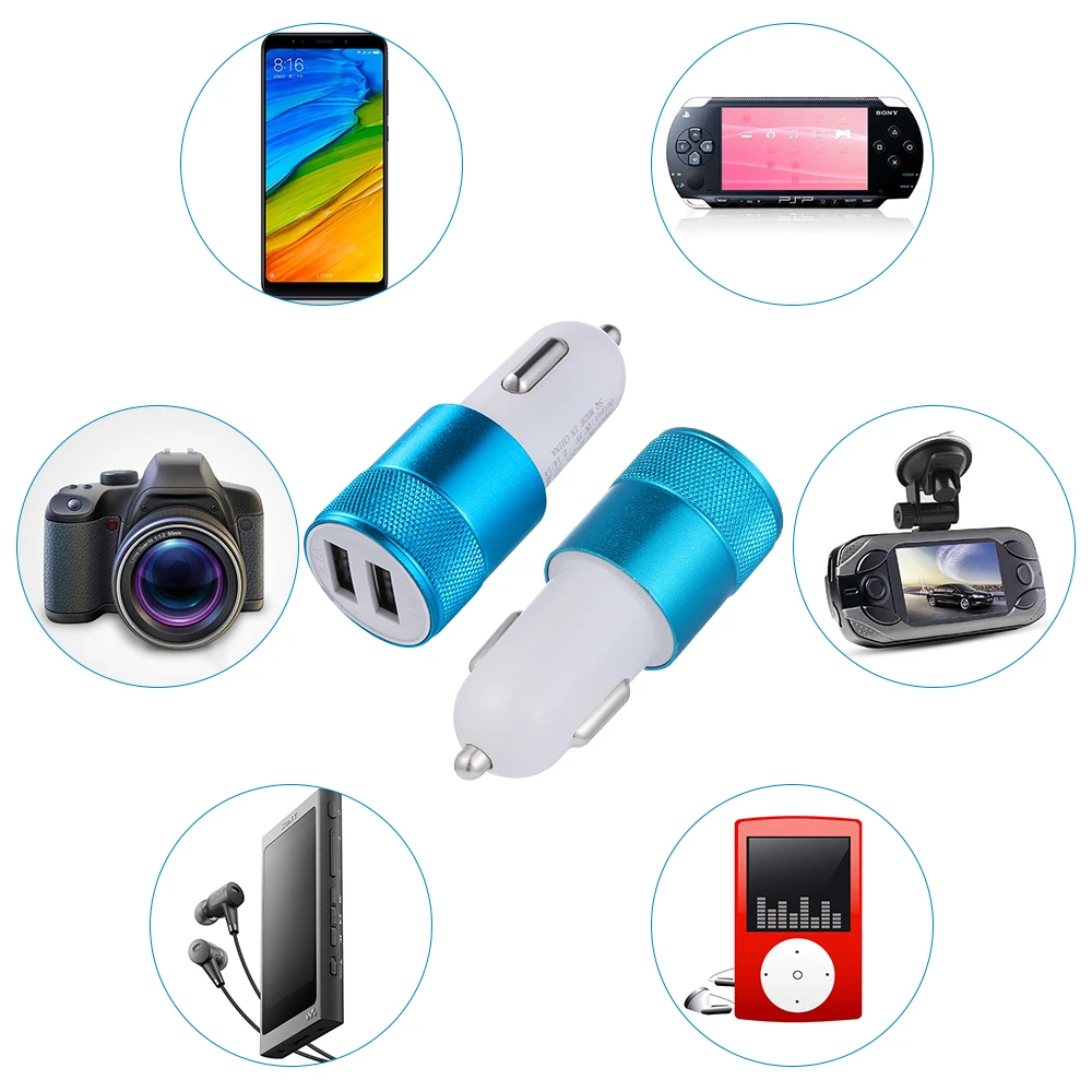 1 шт. устройство для автомобиля с двумя портами USB Зарядное 2 Порты и разъёмы