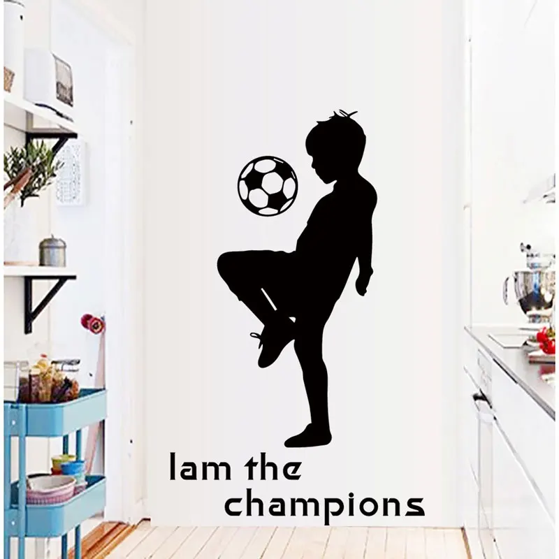 Декоративная детская комната мальчик спальня английский I am the champions задний фон