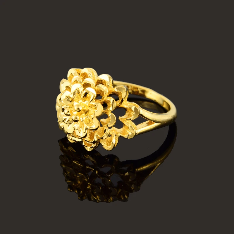 Classic Cool Retro Square shaped Gold Color Ring Vintage Women 24k Charms Bague Anel Jewelry Accessories 585 Femme Gifts | Украшения и
