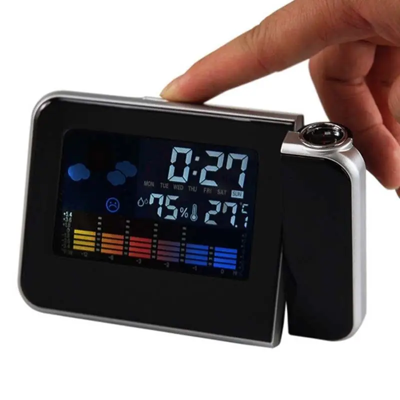 2019 Новая мода внимание проекция цифровая погода LCD Повтор Будильник проектор