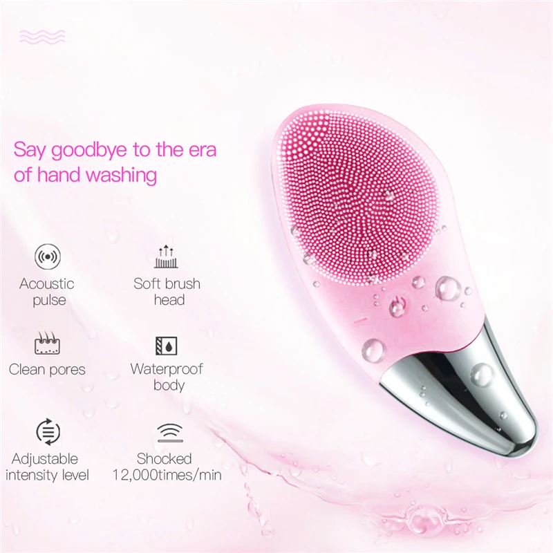 Ultrasonic Electric Facial Cleansing Face Washing Brush Vibration Skin Blackhead Remover Pore Cleaner Massage USB Rechargeable | Красота и