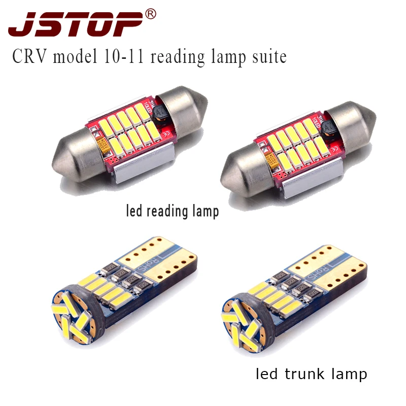 

JSTOP 4piece/set led reading bulbs 6000k w5w t10 12VAC dome lamps 12V WY5W festoon canbus 31mm C5W trunk light led reading lamp