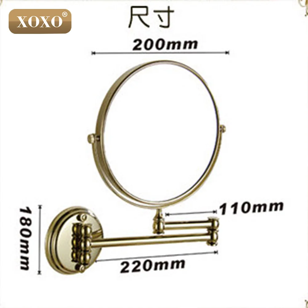 Двухстороннее медное косметическое зеркало XOXO Antique/Golden8 &quotс увеличением 1:1 и 1:3