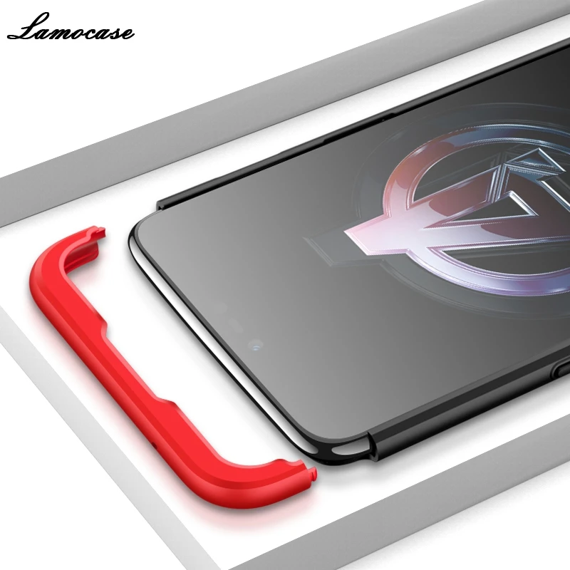 Lamocase Case for Oneplus 6 360 Full Protection Shockproof Matte Comfortable Feel Hard PC 3 In 1 oneplus6 Cover Free Glass |
