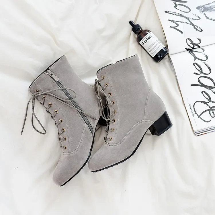 Big Size 9 10 11-16 boots women shoes ankle boots for women ladies boots Cross strap side zipper