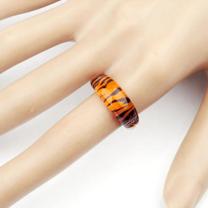 Кольца с цветным леопардовым рисунком для мужчин и женщин 10 шт./компл.|resin ring|ring