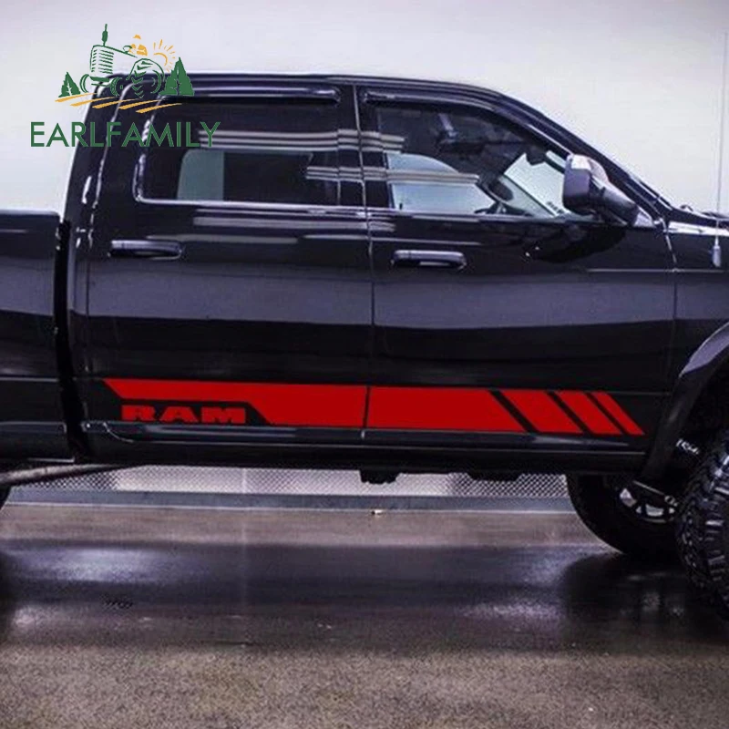 EARLFAMILY 100 см x 7 6 2x боковой полосой наклейка Графический комплект кузова автомобиля