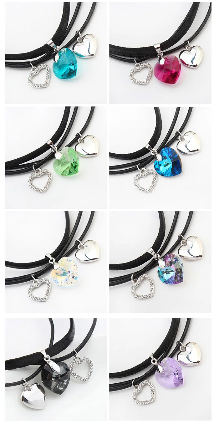 3 шт. наборы кристаллов от Swarovski Love ожерелья с фигуркой сердца для женщин