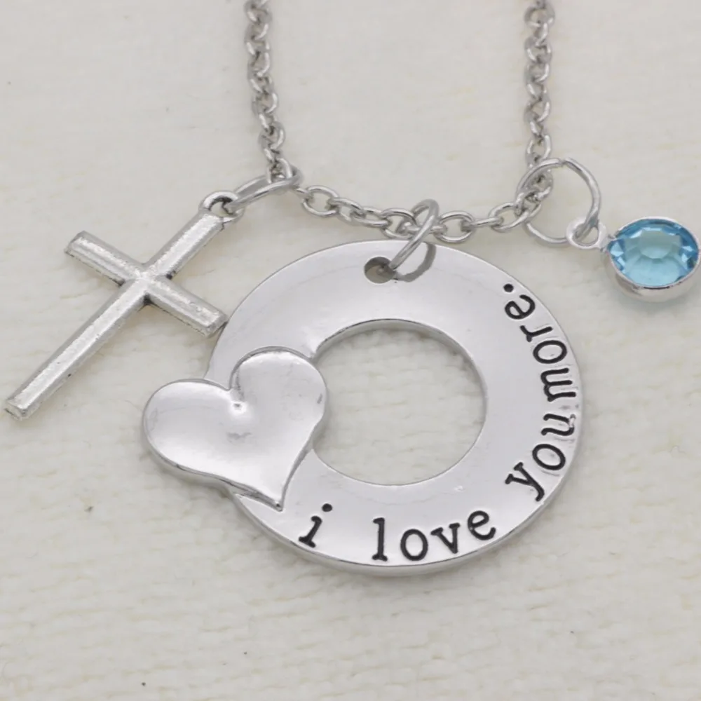 

Fashion Necklace cross I love you more heart circle crystal Alloy Necklace Chains Jewerly For Women N2023