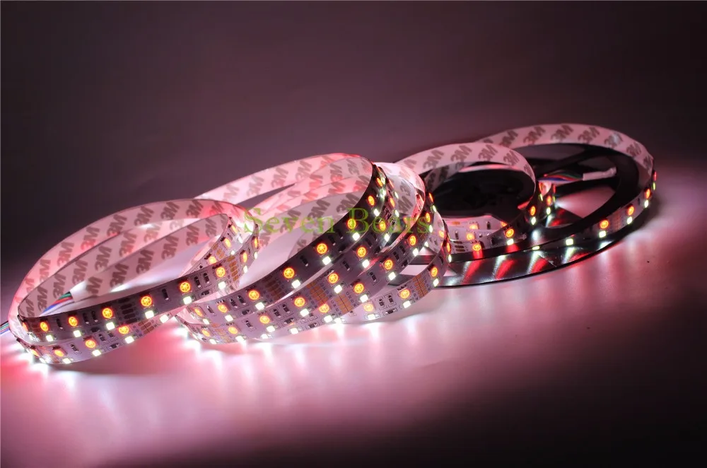 Светодиодная лента RGBW двухрядная 5050 RGB + 2835 белая/теплая белая Гибкая лампа 120