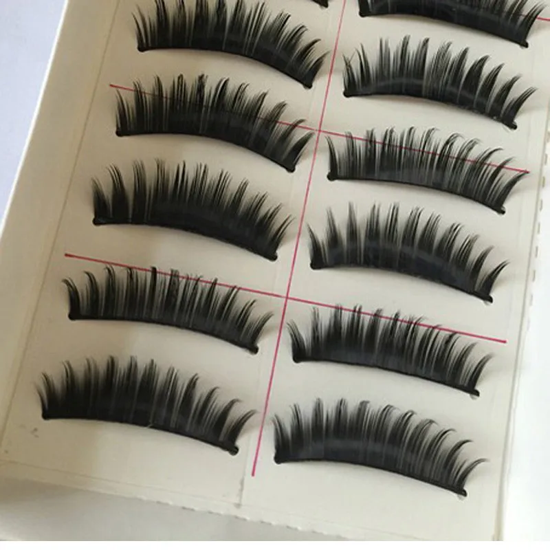 10 пар сексуальных модных женских чисто ручных Черные Накладные ресницы толстые