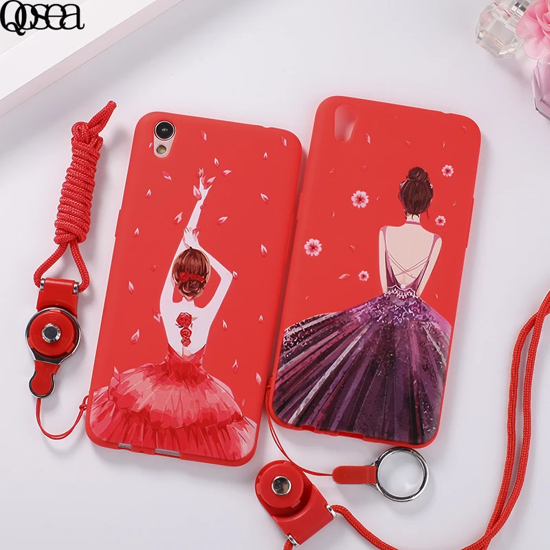 Qosea милый мультфильм чехол для OPPO R9 Plus Silicon Мягкий Красный матовая крышка ПТУ