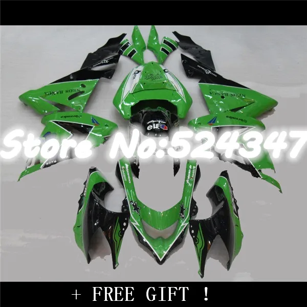 Для Kawasaki ZX10R 2008 2010 цвета: зеленый черный 08-10 ZX 10R ZX-10R 08 09 10 ниндзя ABS обтекателя