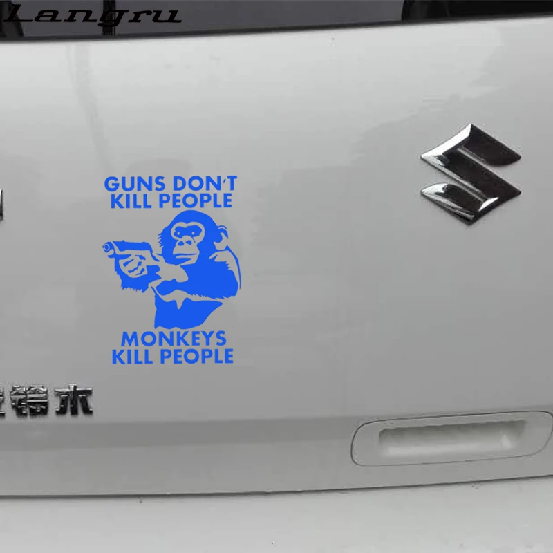 Guns Don't Kill People Large Animal Monkey Car Stickers for Motorhome Minicab Bumper Motorcycle Styling Vinyl Decal Jdm | Автомобили и