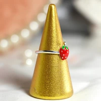 fashion sweet small strawberry shape ring s925 sterling silver ring for women